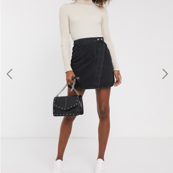 ASOS Dresses & Skirts - ASOS DESIGN denim wrap skirt in washed black